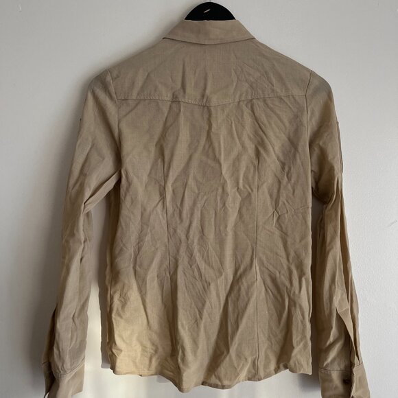 Tan Beige Button Down Shirt - Picture 5 of 5
